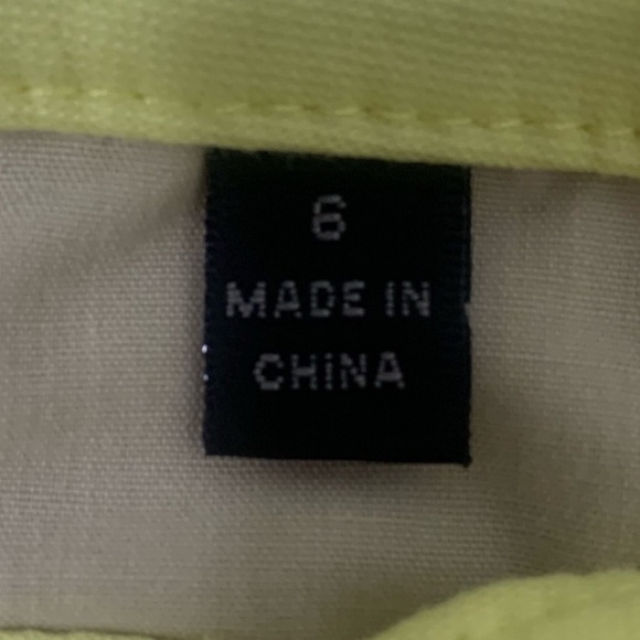 ATM Size 6 Chartreuse/Yellow Enzyme Wash Cropped Spring Summer Pants - Picture 6 of 8